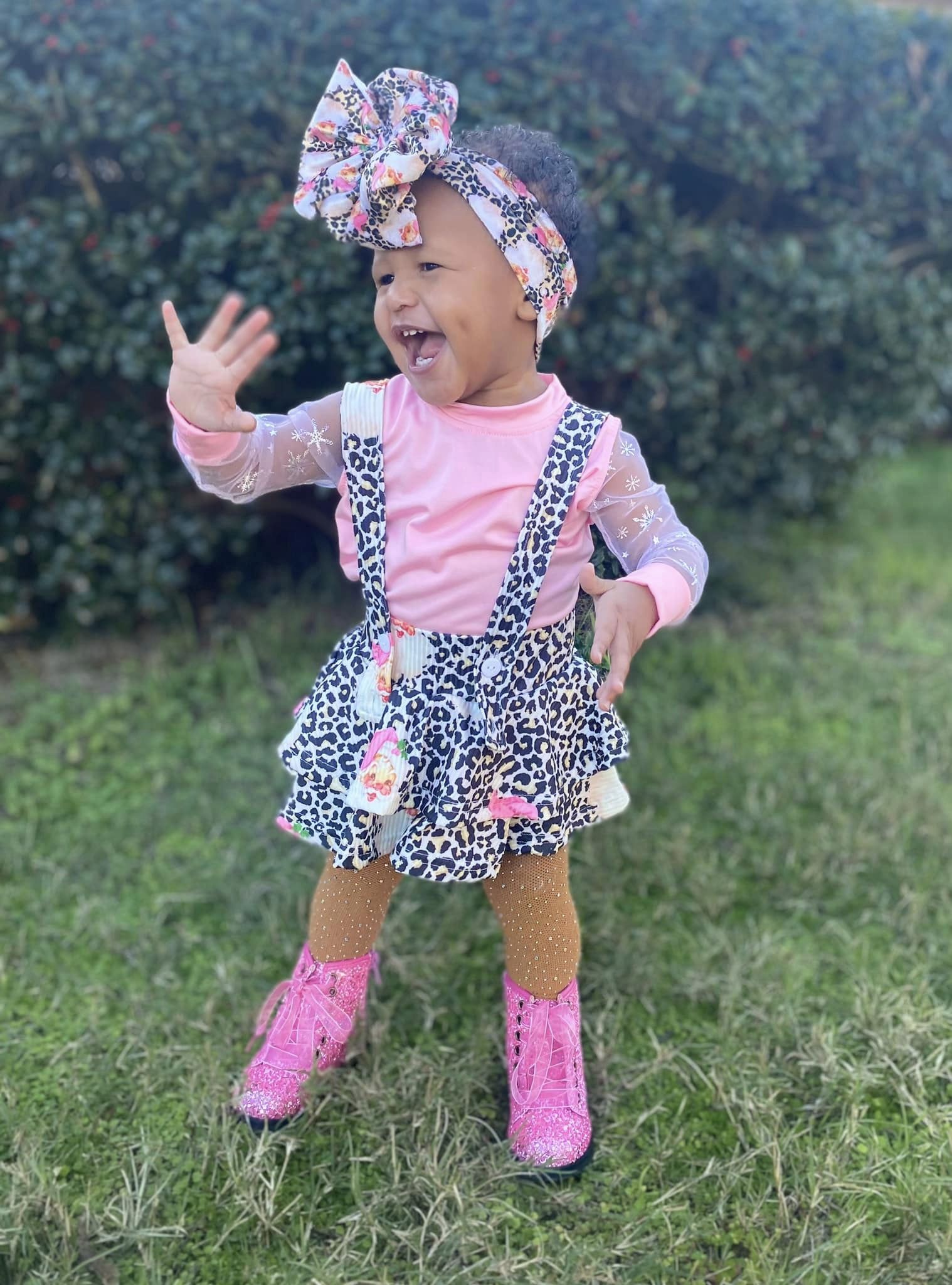 Pink Glitter Combat Boots