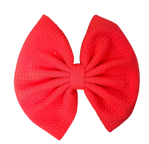 Neon Coral Bow On Clip
