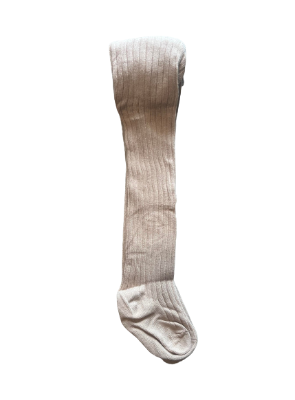Tan Ribbed Tights Beige Ribbed Tights