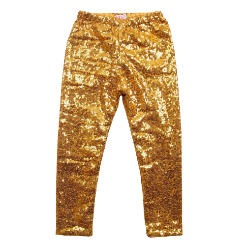 Girls gold 2025 glitter leggings